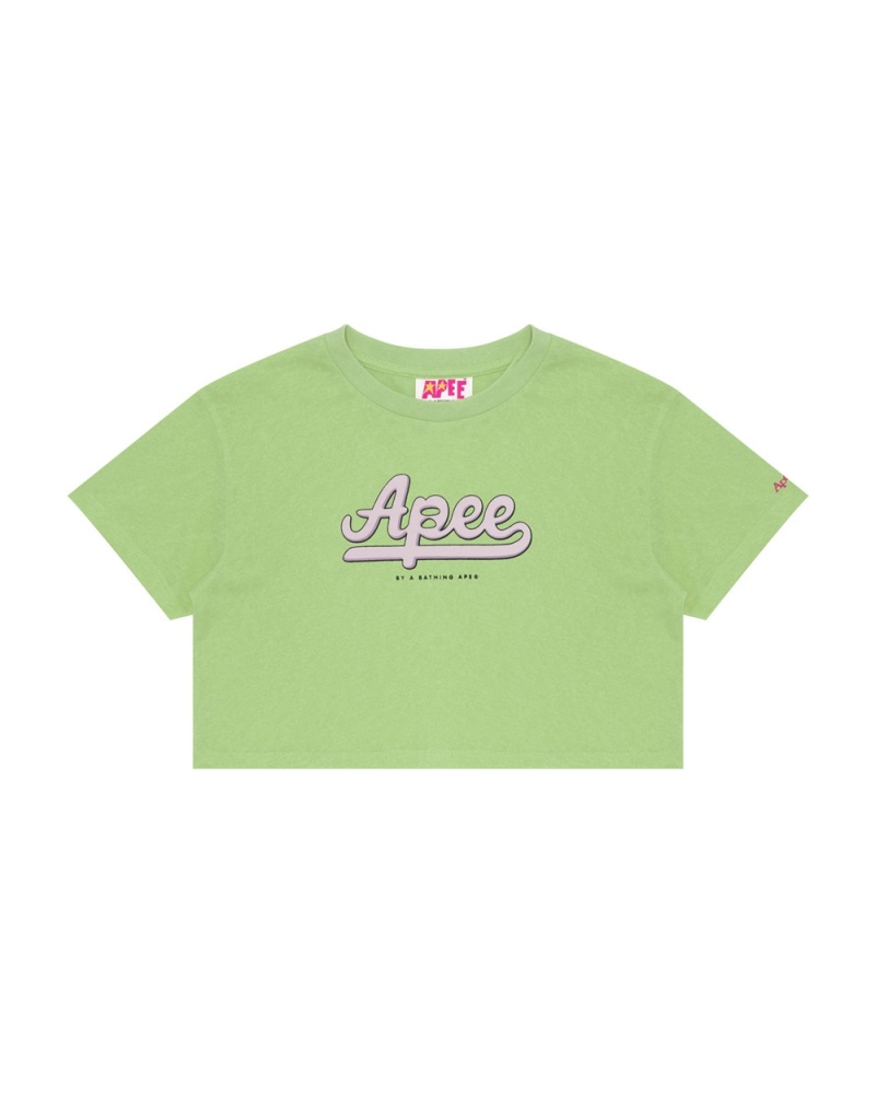 T Shirts Bape Graphique cropped Vert Femme | LUH-75128678